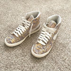 Nike Blazer Mid LIB NRG Gold Liberty London Rare Womens Size 6.5 Sneakers Shoes